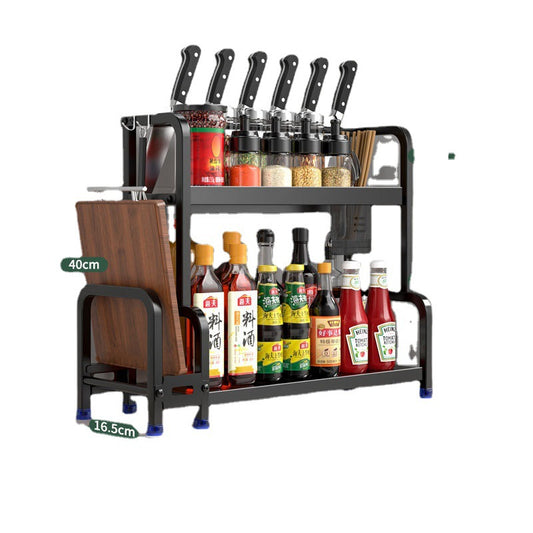 Multifunctional Kitchen Organizer Rack with Spice Shelves