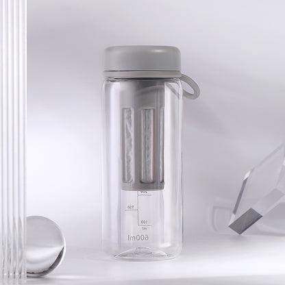 Portable Fitness Water Bottle with Tea Partition Space