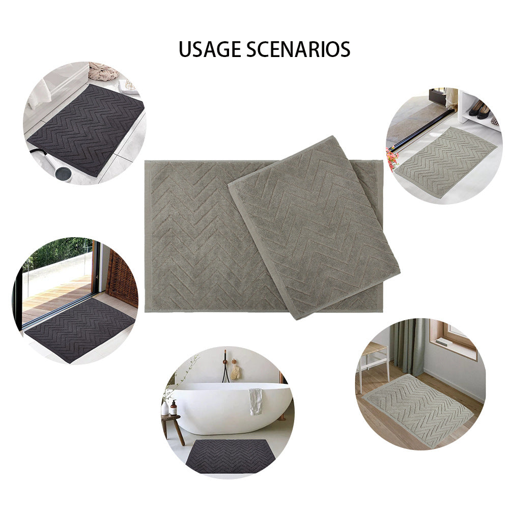 Non-Slip Cotton Bath Mat for Hotels and Homes