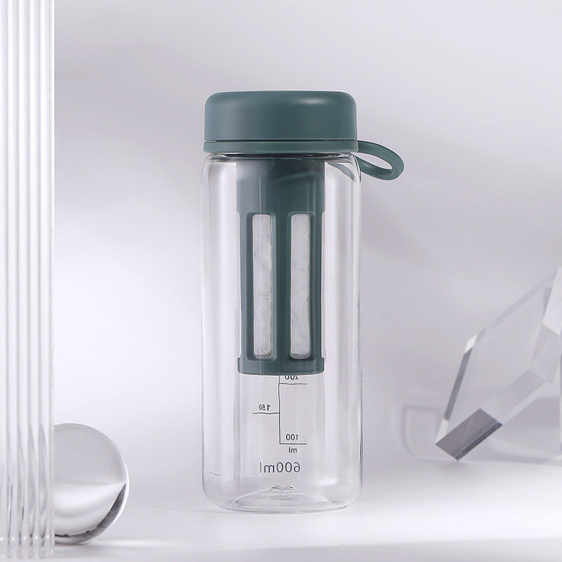 Portable Fitness Water Bottle with Tea Partition Space