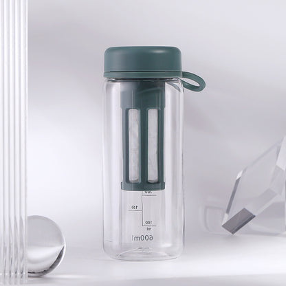 Portable Fitness Water Bottle with Tea Partition Space
